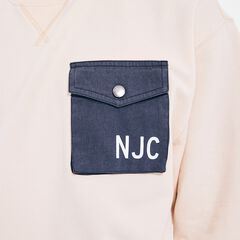 NAUTICA JEANS CO. POCKET SWEATSHIRT,Wheat Flax,large