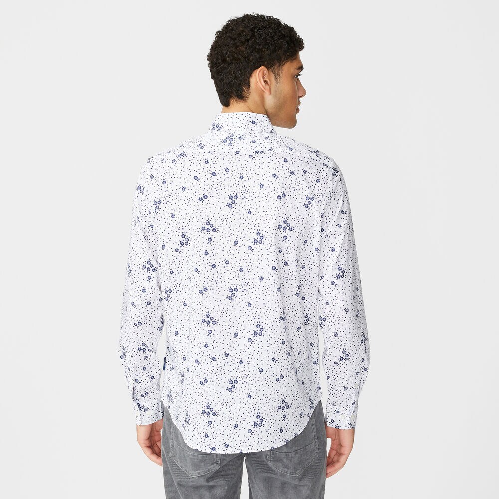 NAVTECH FLORAL POLKA DOT SHIRT,Bright White,large