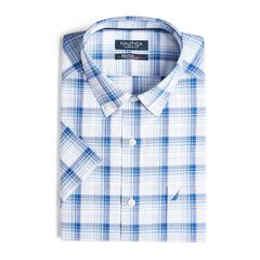 WRINKLE-RESISTANT PLAID SHORT-SLEEVE SHIRT,Bright White,large