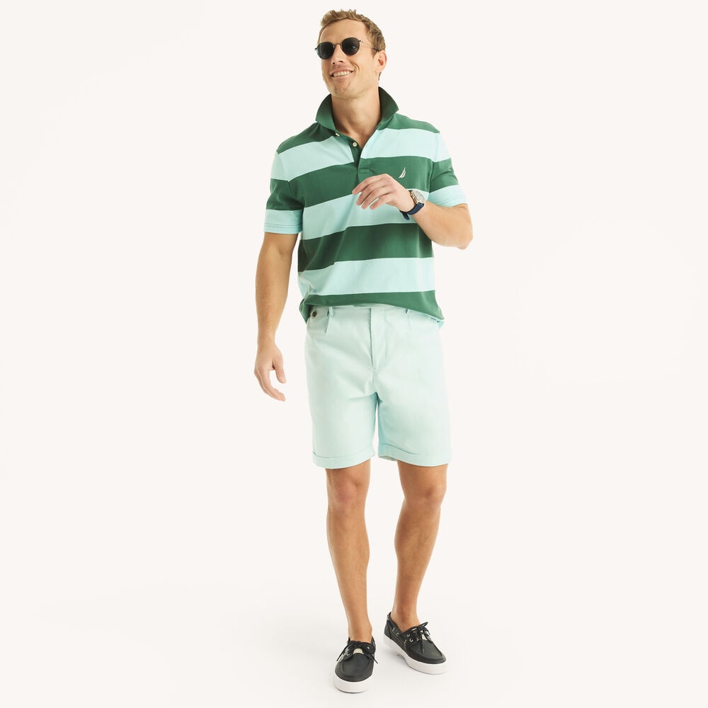 Miami Vice x Nautica 8.5" Pleated Linen Short,Ocean Depth Heather,large
