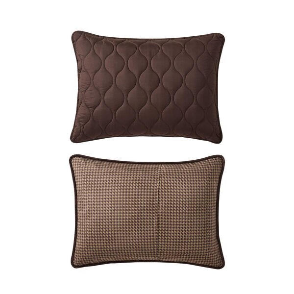 Ogee Stitch Brown King Quilt Set