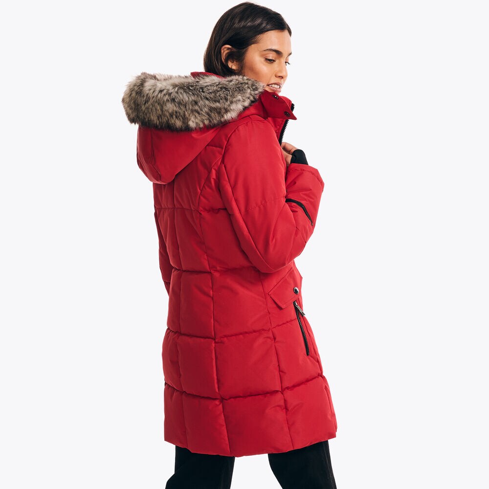 Puffer Jacket With Removable Hood,Tomales Red,large