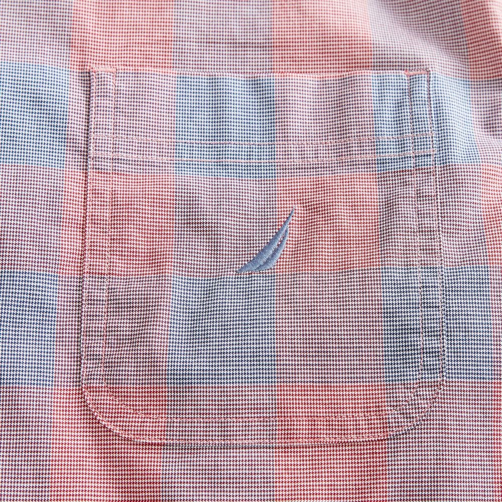 BIG & TALL CLASSIC FIT PLAID SHIRT,Lotus,large