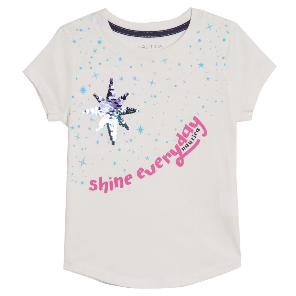 GIRLS' SHINE EVERYDAY T-SHIRT (8-16),White,large