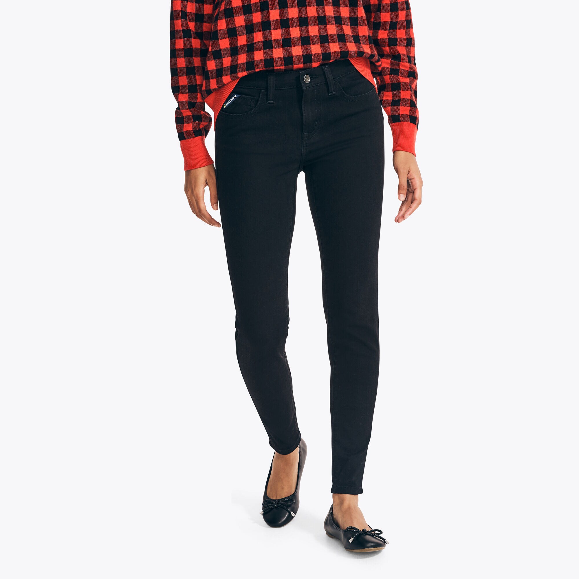 TRUE FLEX MID-RISE SKINNY DENIM,True Black,large