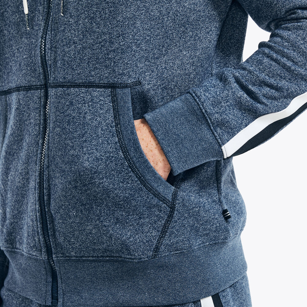 TWO-TONE FULL-ZIP HOODIE,Blue Depths,large