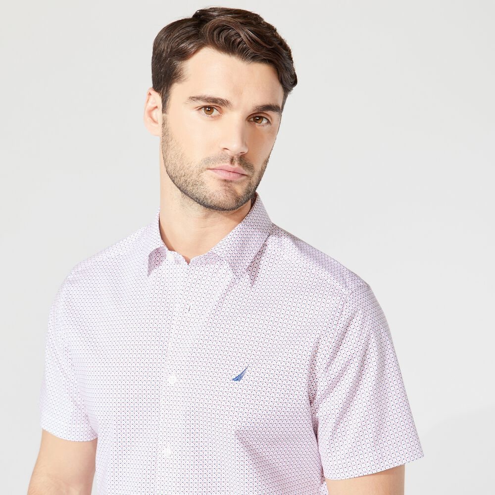 WRINKLE-RESISTANT SHORT SLEEVE SHIRT,Bright White,large