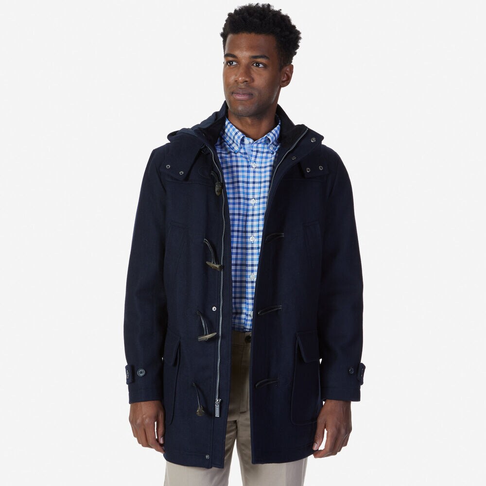 Hooded Toggle Coat,Navy,large