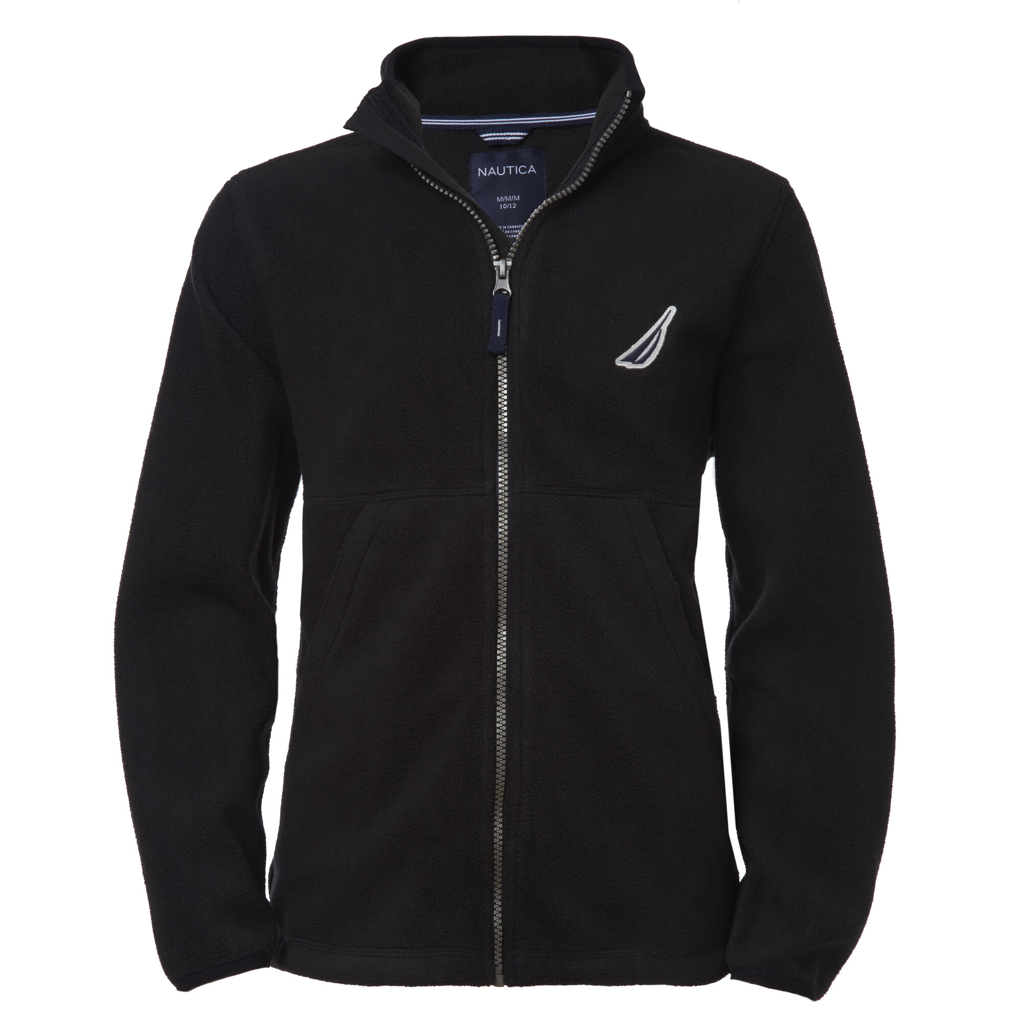 BOYS' NAUTEX FULL-ZIP FLEECE (8-20),Black,large