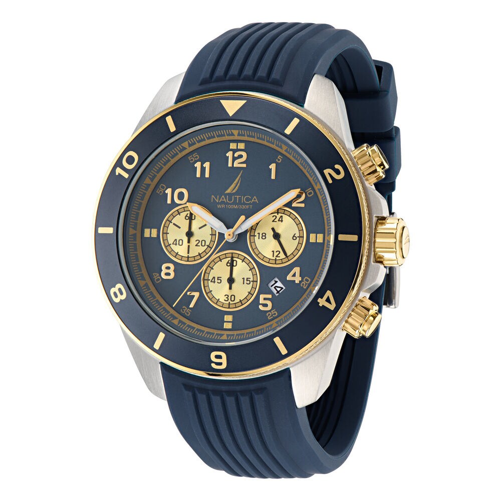 Nautica One Silicone Chronograph Watch,Multi,large