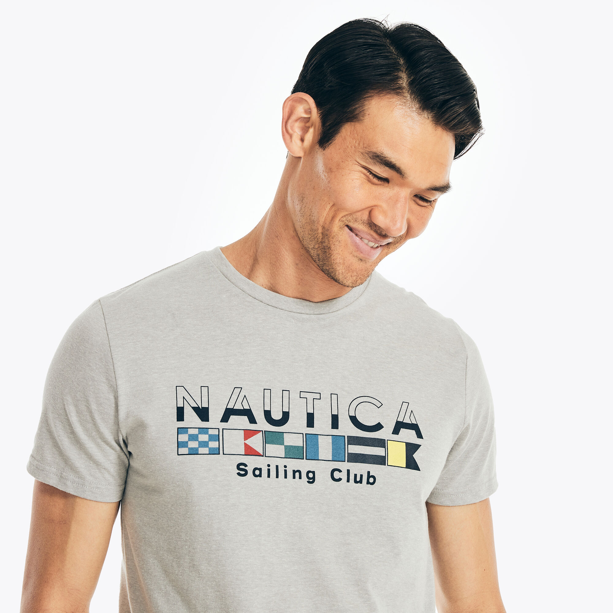 SUSTAINABLY CRAFTED SAILING CLUB GRAPHIC T-SHIRT,Grey Heather,large