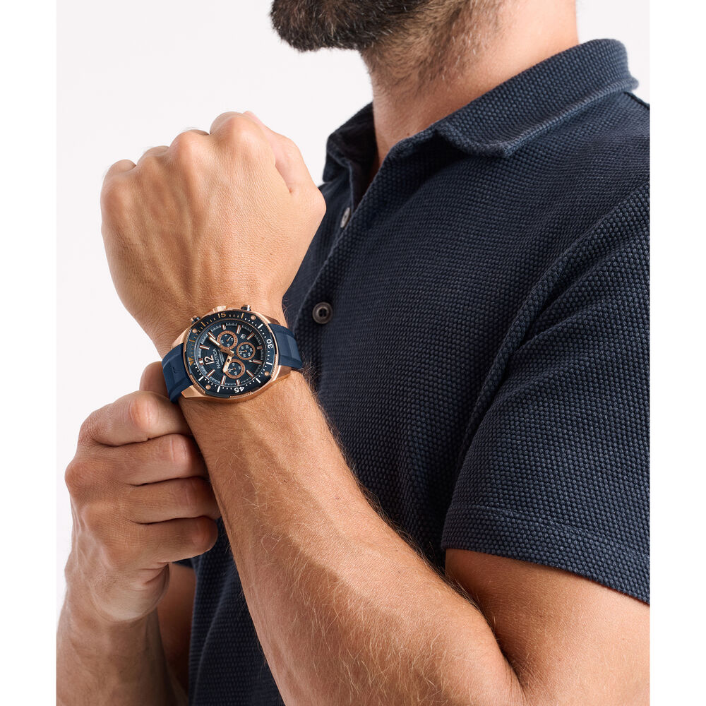 NCT Blue Sail Chronograph Silicone Watch,Ice Blue,large