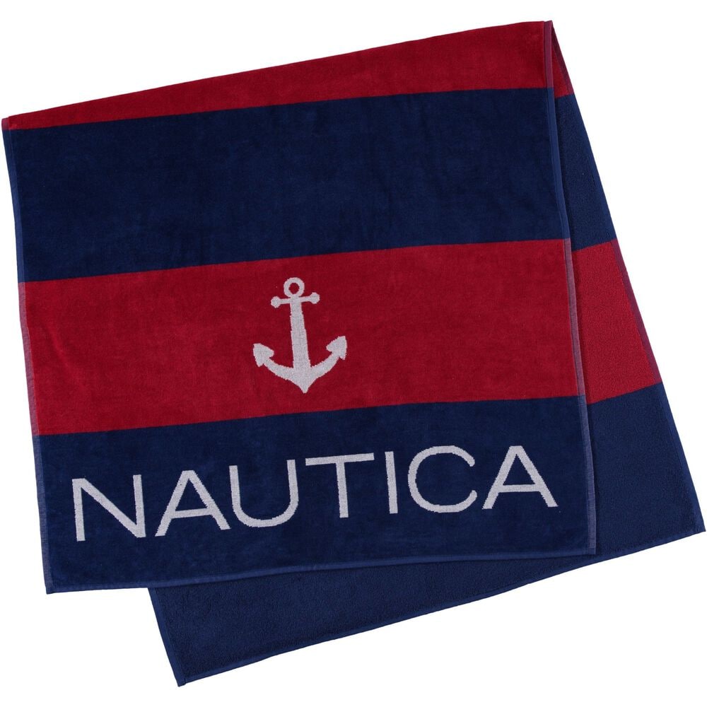 ANCHOR PRINT BEACH TOWEL,Nautica Red,large