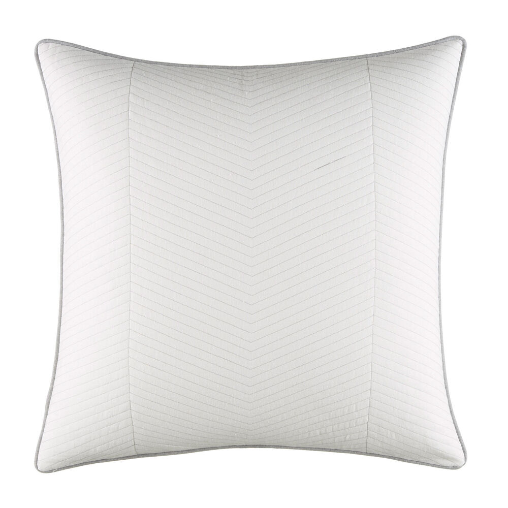 Clearview Ivory Euro Quilted Sham,Antique White Wash,large