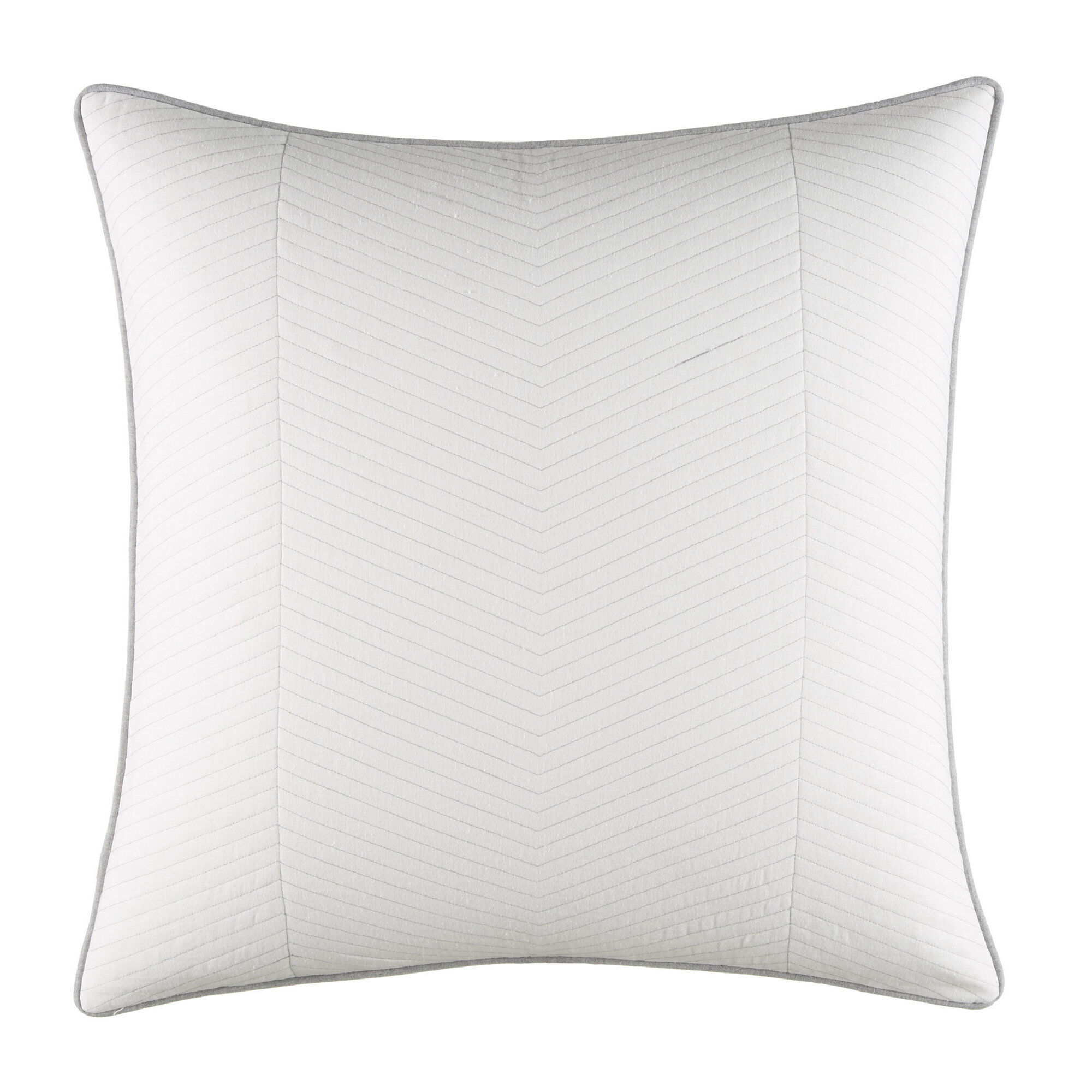 Clearview Ivory Euro Quilted Sham,Antique White Wash,large