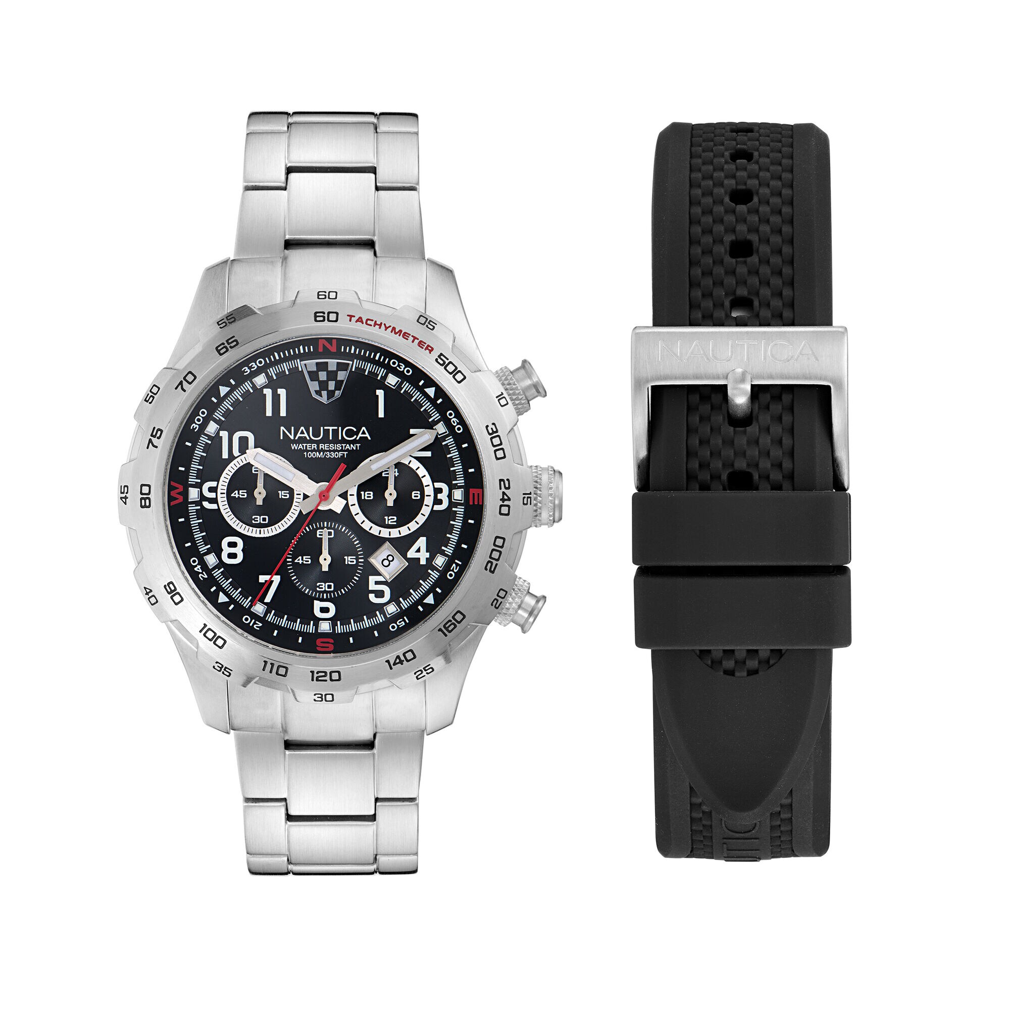 Nst Chronograph Recycled Stainless Steel And Silicone Watch Set (00656086112702) photo