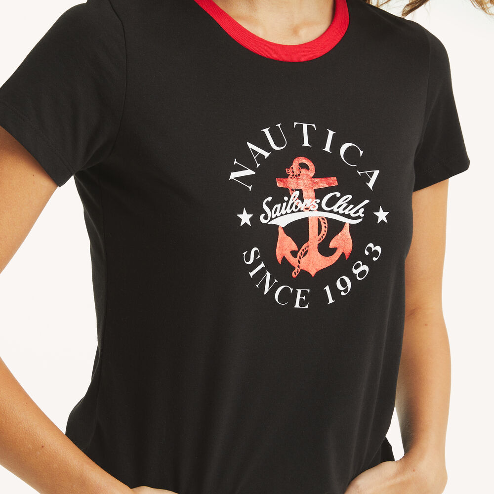 Foil Logo Graphic T-Shirt,True Black,large
