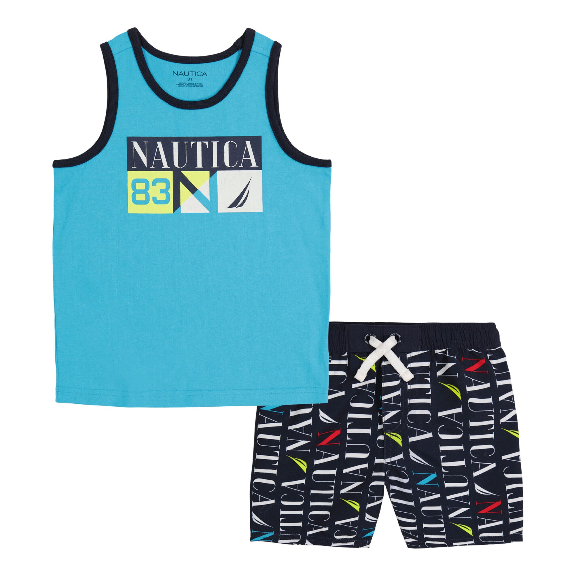 TODDLER BOYS' TANK SHORT 2PC SET,Raspberry,large