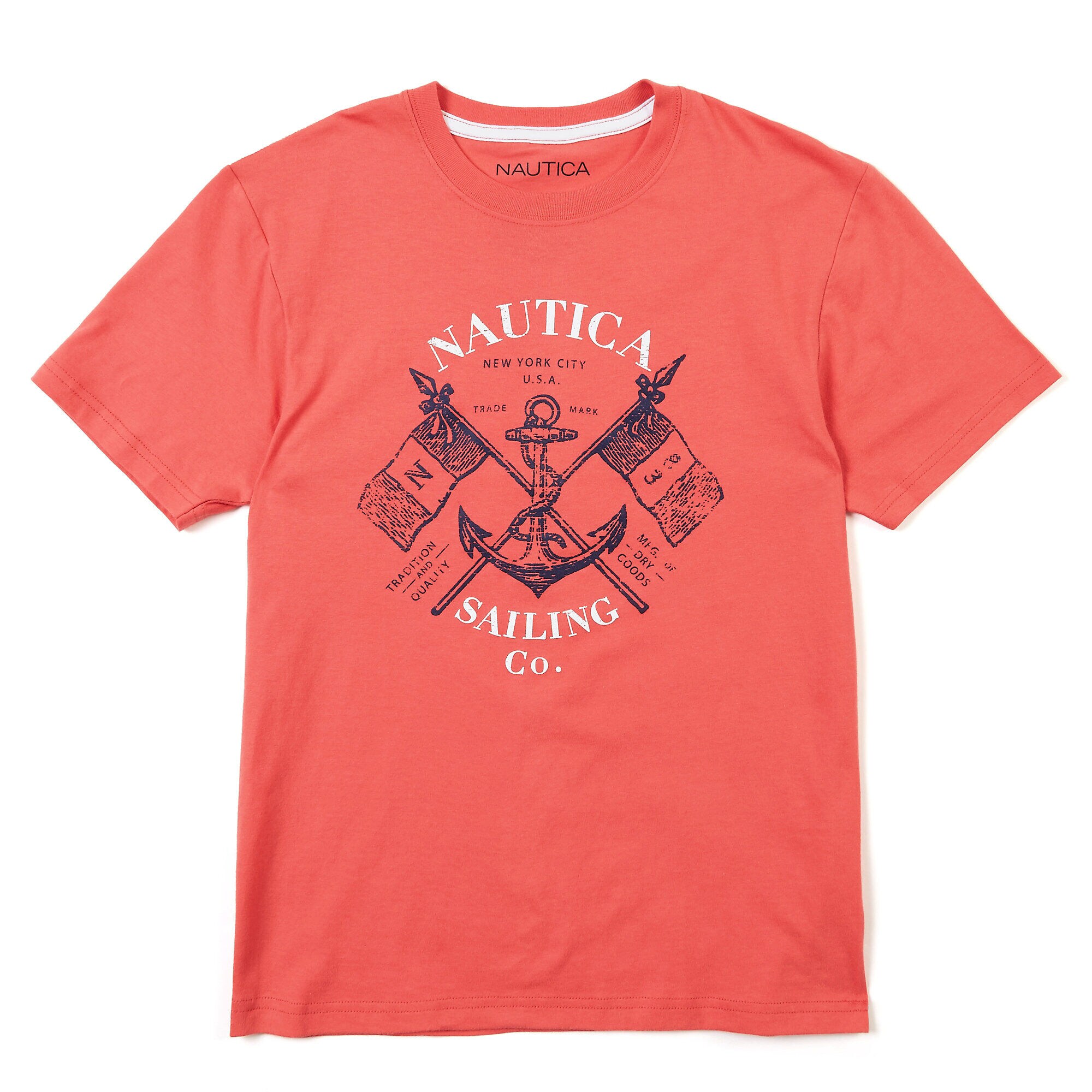 Boys' Short Sleeve Sailing Logo T-Shirt (8-16),Reckoning Red,large
