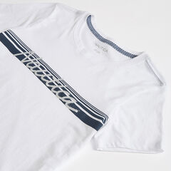 STRIPE SEQUIN LOGO T-SHIRT,Bright White,large