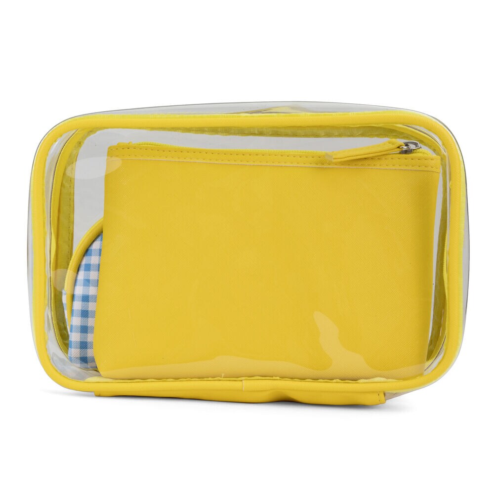 Gingham Travel Case Trio,Rolling River Wash,large