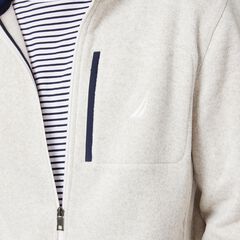 BRAND ICON FULL-ZIP FLEECE,Oatmeal Heather,large