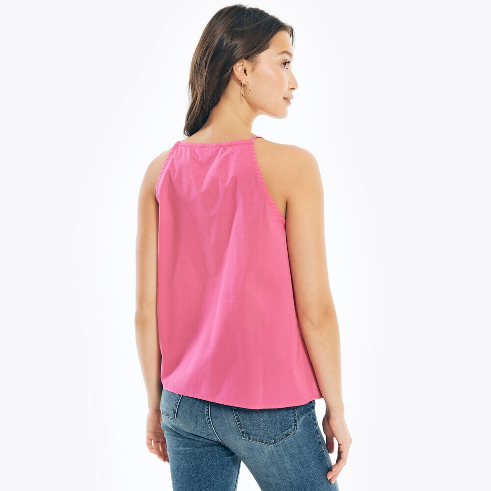 LATTICE PINTUCK TANK TOP,Cabana Pink,large