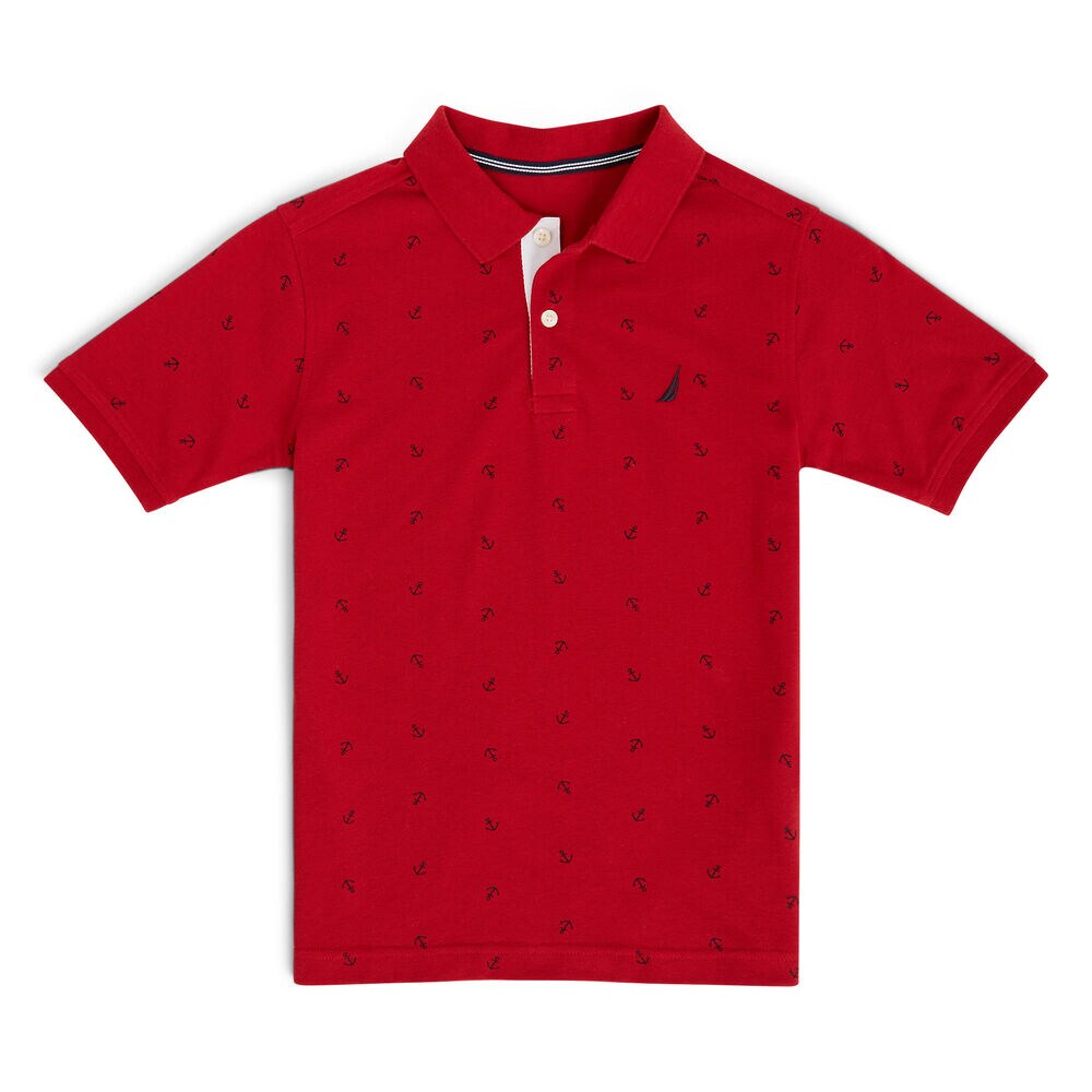 Toddler Boys' Ericson Anchor Motif Polo Shirt (2T-4T),Dark Acacia,large