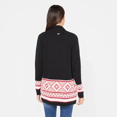 AZTEC PATTERN CARDIGAN,True Black,large
