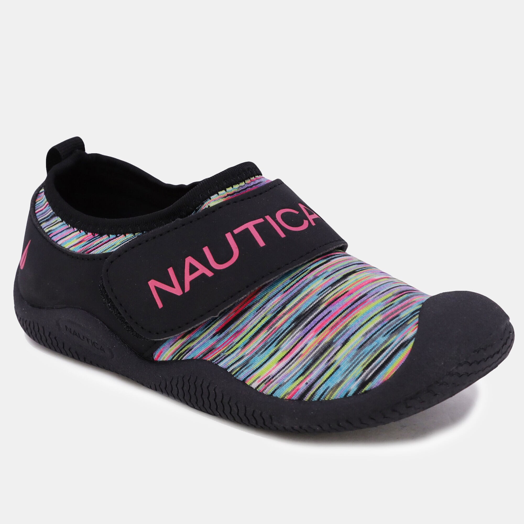 GIRLS' PRINTED LOGO WATER SHOE,Black,large