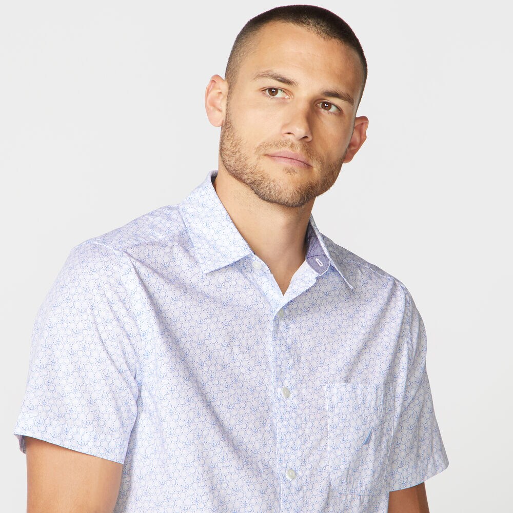 ANCHOR PRINT SHORT SLEEVE SHIRT,Bright White,large