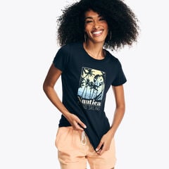 Sustainably Crafted Island Sailing Foil Logo Graphic T-Shirt,Stellar Blue Heather,large