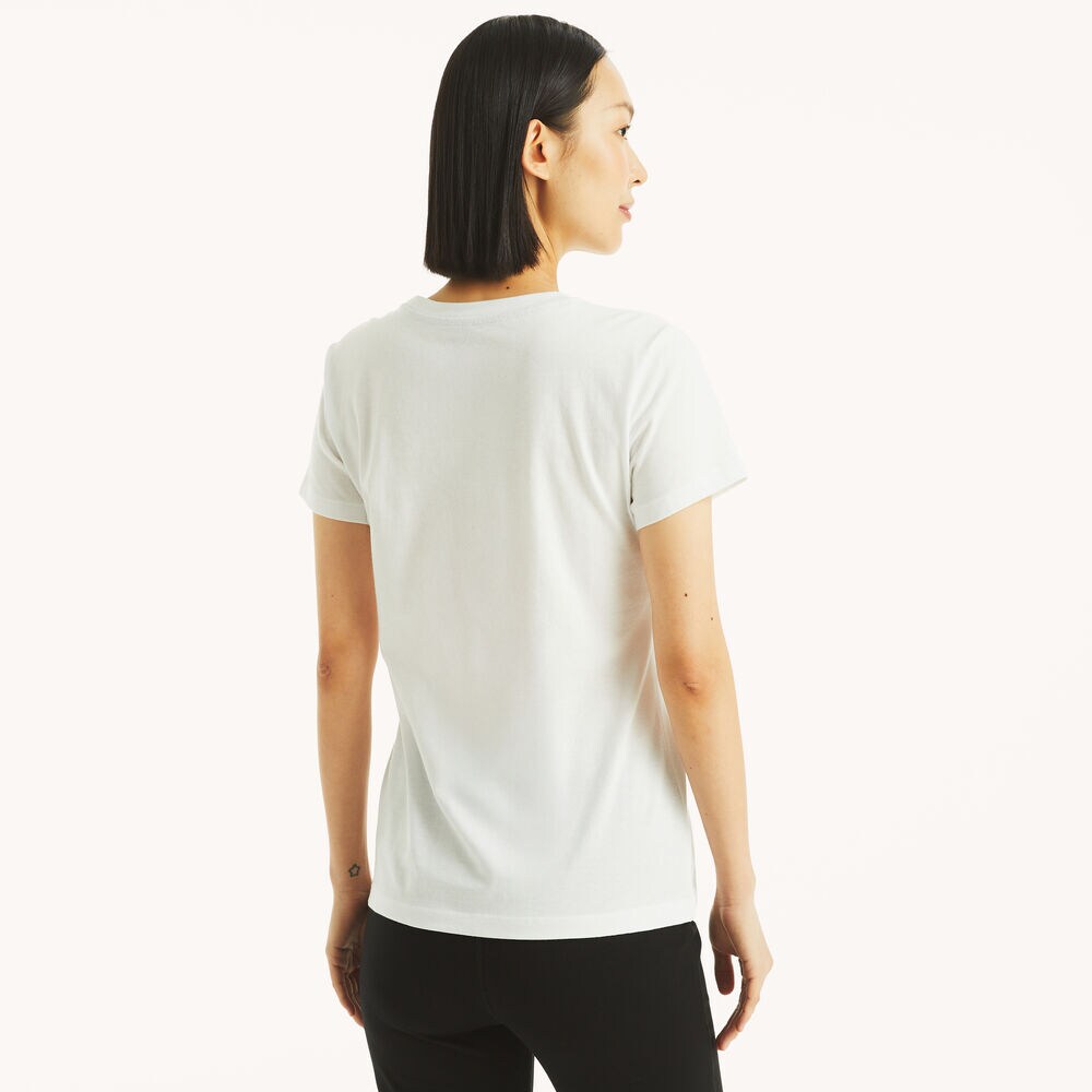 Metallic Logo Graphic T-Shirt,Bright White,large