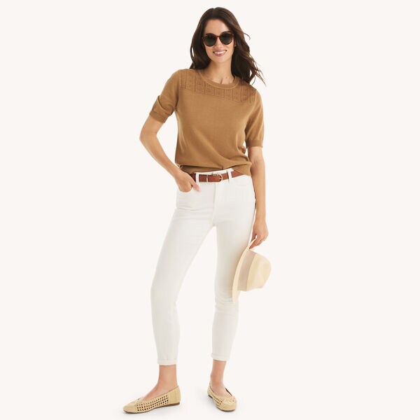 Patchwork Short-Sleeve Sweater