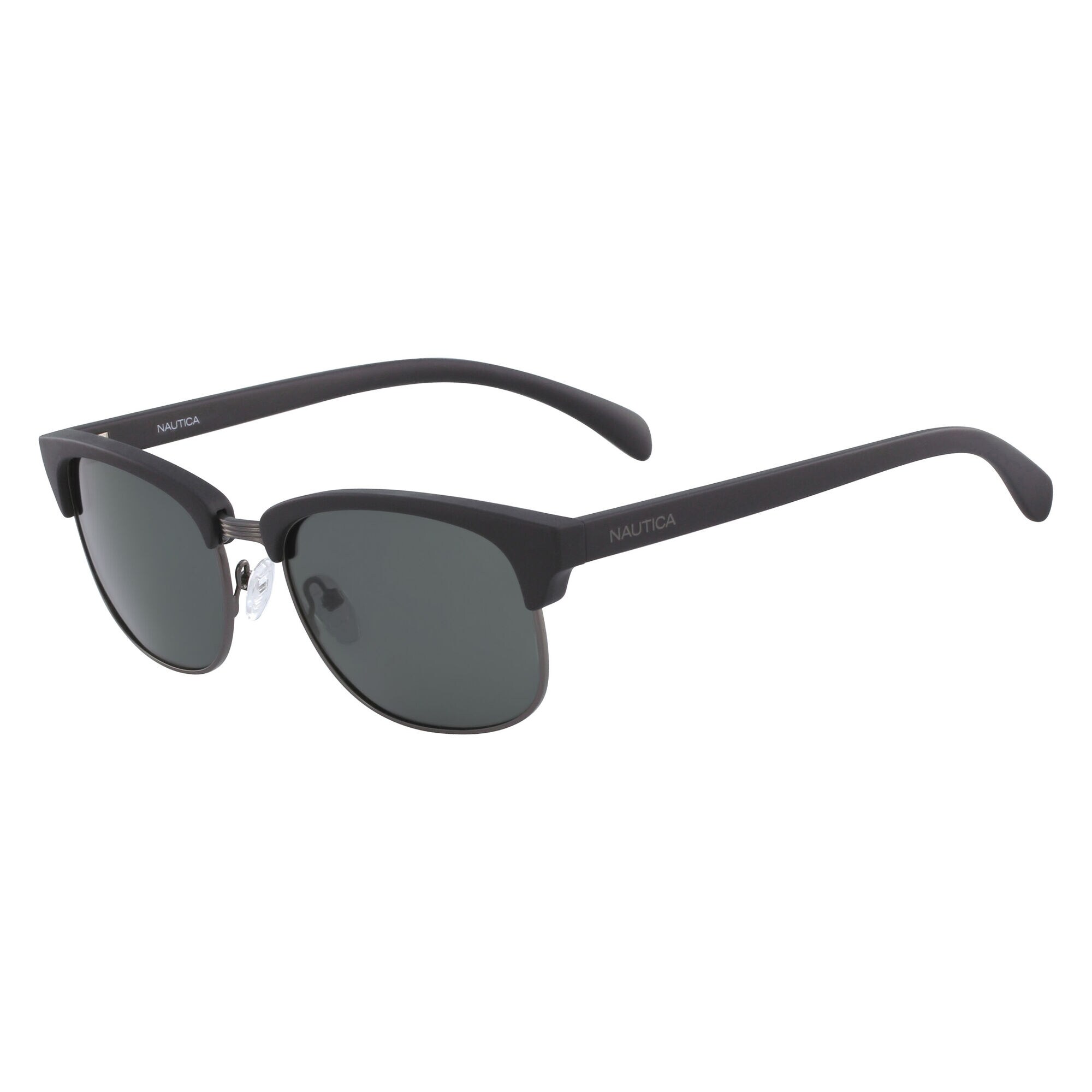 Iconic Clubmaster Sunglasses with Matte Frame,Black Onyx,large
