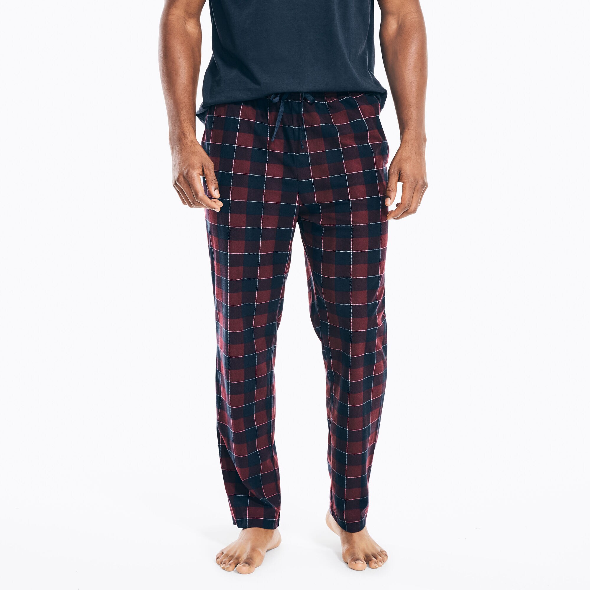 PLAID FLEECE SLEEP PANT,Rio Red,large