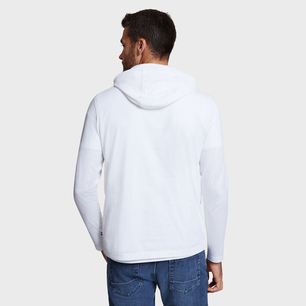 Chest Logo Beach-to-Street Hoodie,Bright White,large