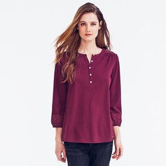 EYELET TRIM TOP,Parfait Pink,large