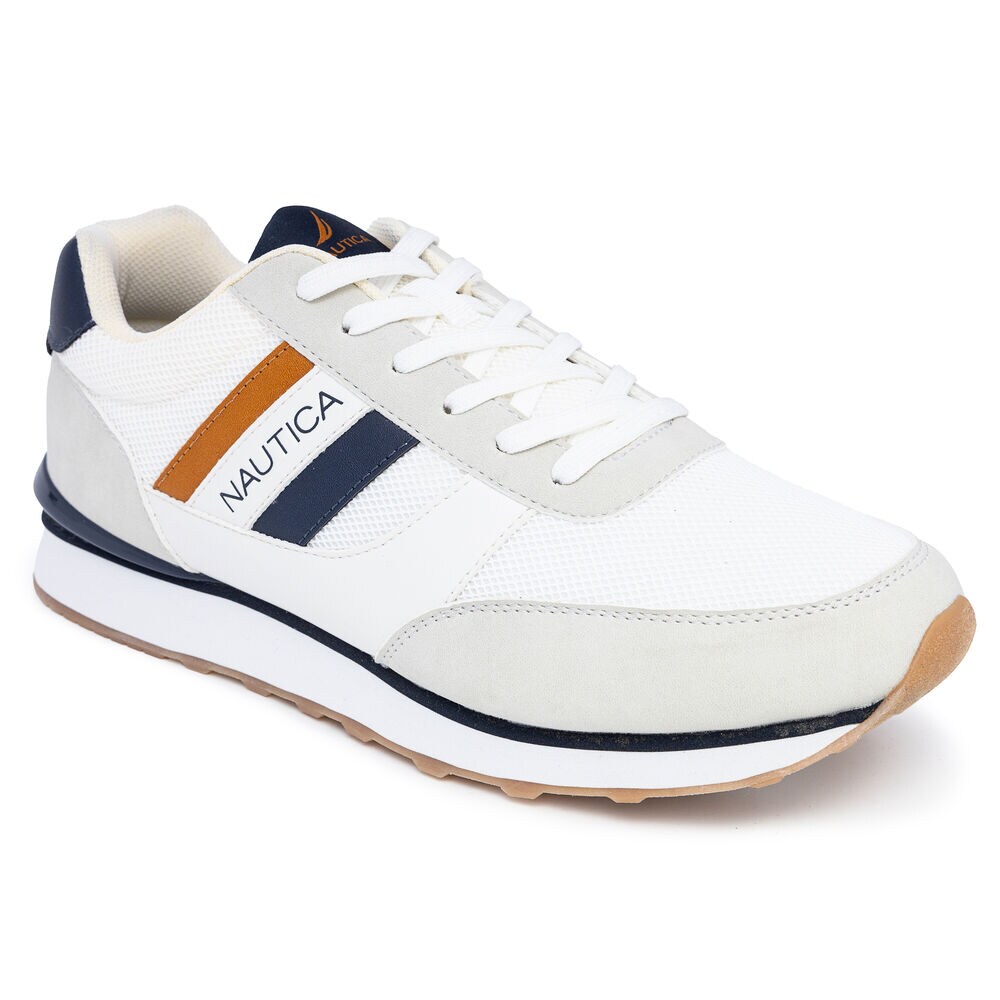 Logo Lace-Up Sneaker,White,large