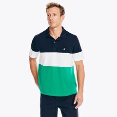 Classic Fit Colorblock Polo,Navy,large