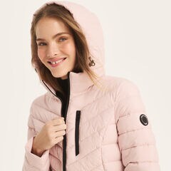 Short Puffer Jacket With Hood,Light Pink,large