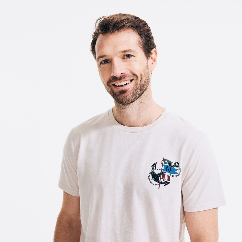 SUSTAINABLY CRAFTED GRAPHIC T-SHIRT,Oatmeal Heather,large
