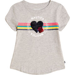 TODDLER GIRLS' LINKED HEART T-SHIRT (2T-4T),Grey Heather,large