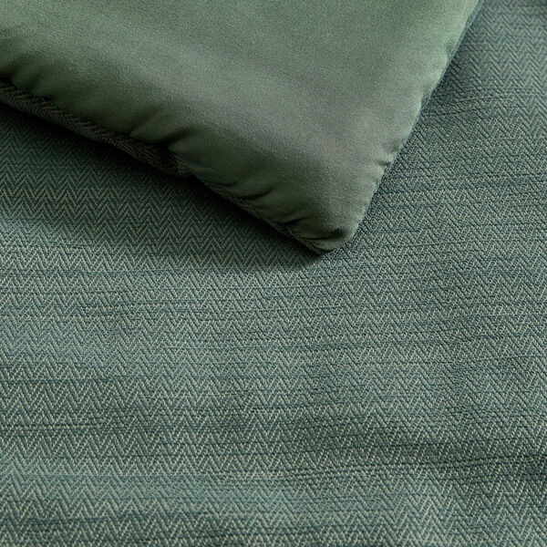 Herringbone Chenille Green Full/Queen Comforter Set