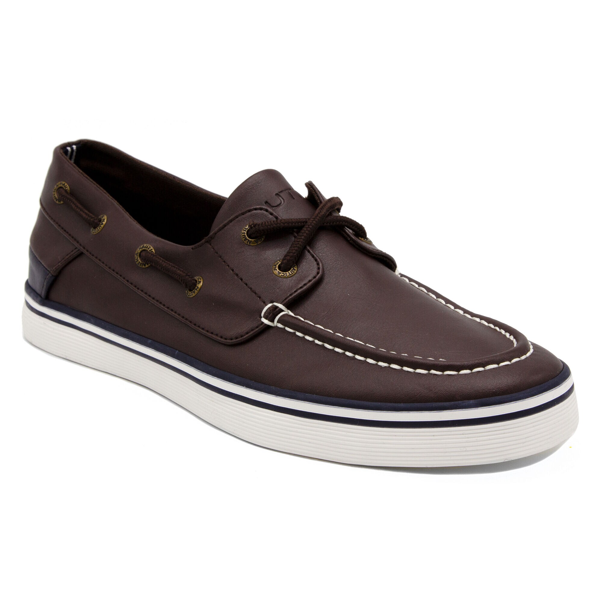 Galley 2 Boat Shoe in Brown/Navy,Dark Brown,large