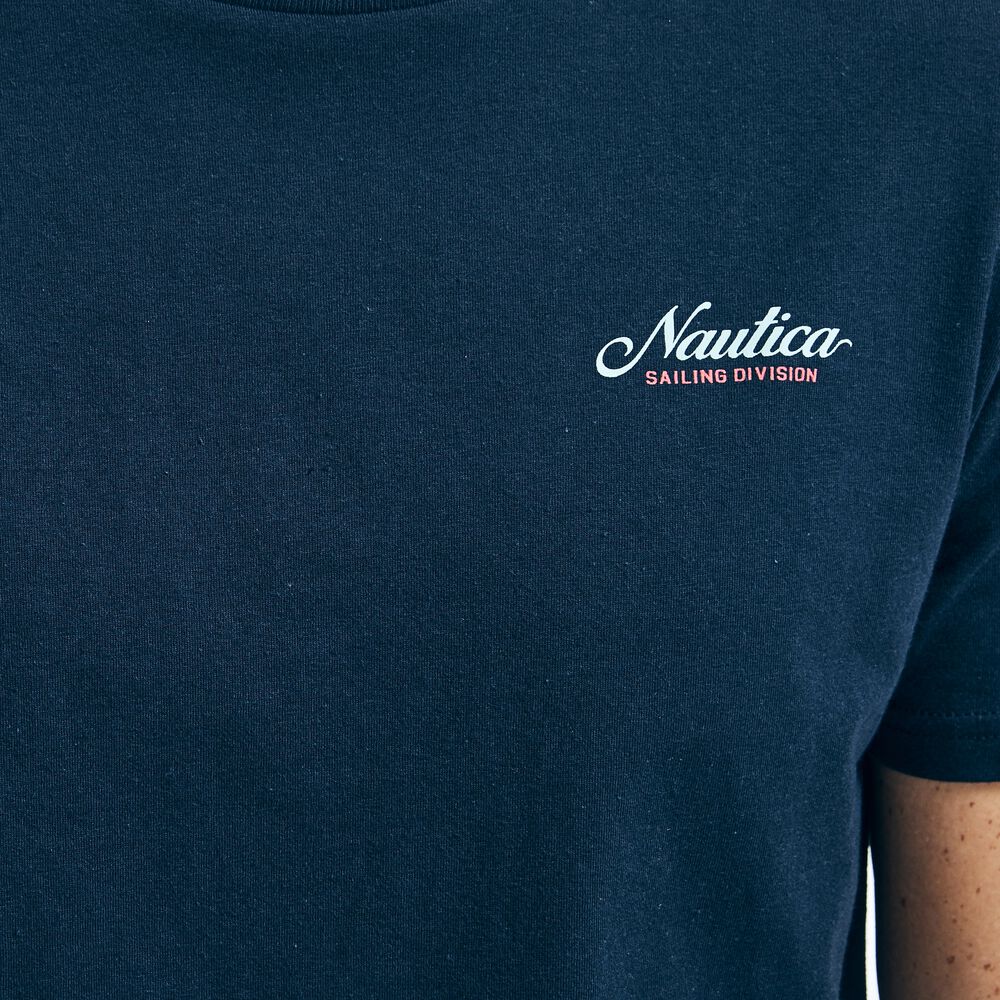SUSTAINABLY CRAFTED SAILING DIVISION GRAPHIC T-SHIRT,Navy,large