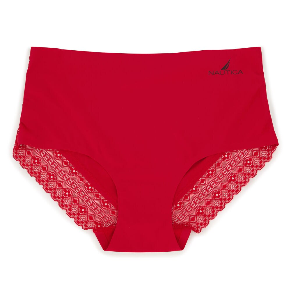 LACE-TRIMMED LASER-CUT BRIEFS, 5-PACK,Black,large