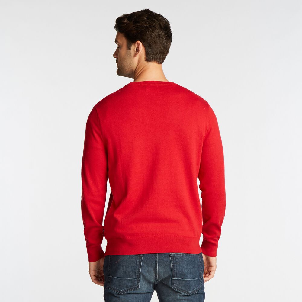 NAVTECH RIBBED-FRONT SWEATER,Nautica Red,large