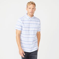 CLASSIC FIT OXFORD STRIPED SHIRT,Crest Blue,large