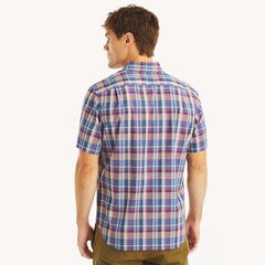 Plaid Short-Sleeve Shirt,Bolt Blue,large